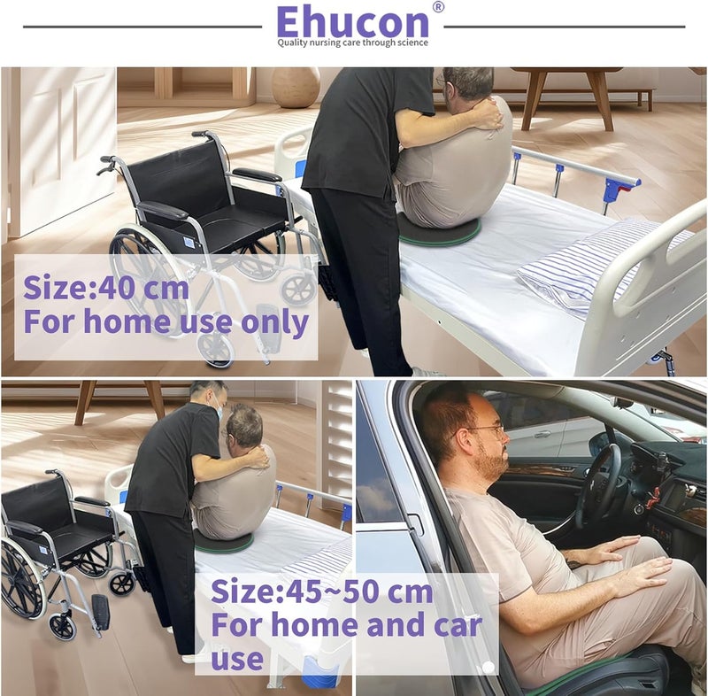 Ehucon 360 Degree Swivel Seat Cushion for Car or Chair,Rotating Seat Cushion Pivot Disc Pad for Elderly,Swivel Car Seat Chair Assist for Elderly to Turning Easily from Bed to Wheelchair - Image 2